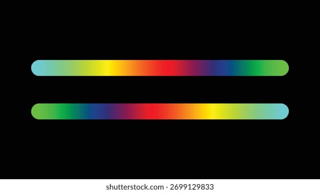 Plano de fundo abstrato com linhas brilhantes. Barras duplas de gradiente. Design de Ilusão de Linha Paralela do Espectro de Cores