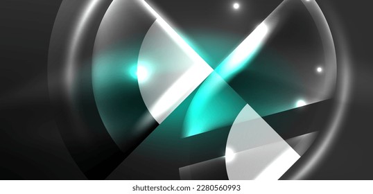 Abstract background glowing neon circles and lines with magic light effects. Hi-tech design for wallpaper, banner, background, landing page, wall art, invitation, prints, posters