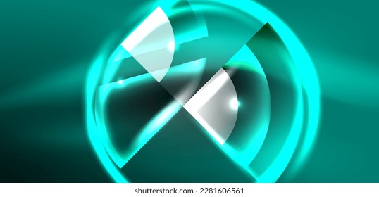 Abstract background glowing neon circles and lines with magic light effects. Hi-tech design for wallpaper, banner, background, landing page, wall art, invitation, prints, posters