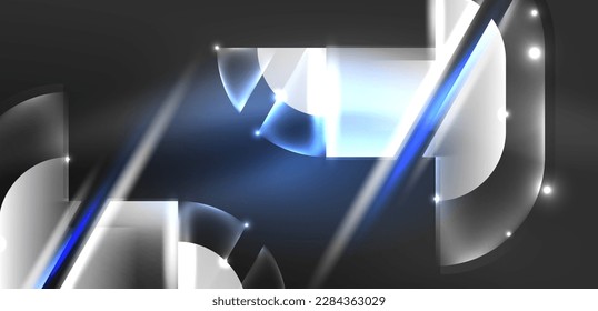 Abstract background glowing neon circles and lines with magic light effects. Hi-tech design for wallpaper, banner, background, landing page, wall art, invitation, prints, posters