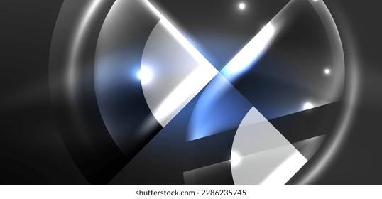 Abstract background glowing neon circles and lines with magic light effects. Hi-tech design for wallpaper, banner, background, landing page, wall art, invitation, prints, posters