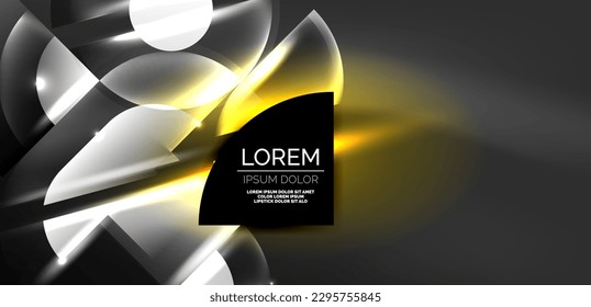 Resumen del fondo brillando los círculos de neón y líneas con efectos de luz mágicos. Diseño de alta tecnología para papel tapiz, banner, fondo, página de inicio, arte mural, invitación, impresiones, afiches