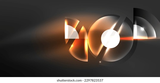Abstract background glowing neon circles and lines with magic light effects. Hi-tech design for wallpaper, banner, background, landing page, wall art, invitation, prints, posters