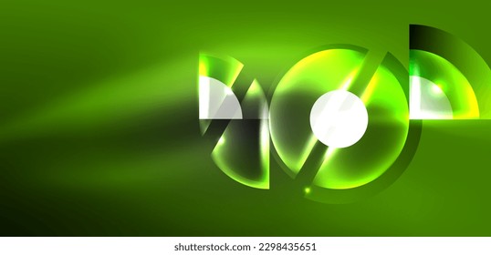Resumen del fondo brillando los círculos de neón y líneas con efectos de luz mágicos. Diseño de alta tecnología para papel tapiz, banner, fondo, página de inicio, arte mural, invitación, impresiones, afiches