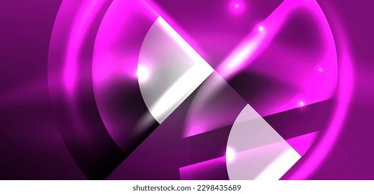 Abstract background glowing neon circles and lines with magic light effects. Hi-tech design for wallpaper, banner, background, landing page, wall art, invitation, prints, posters