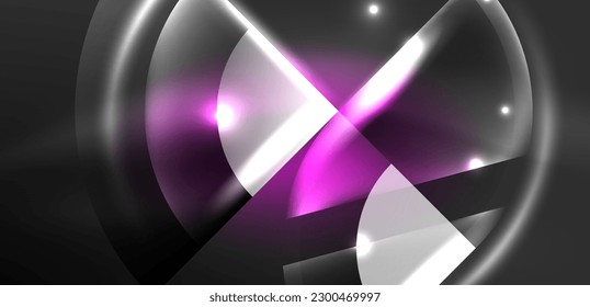 Abstract background glowing neon circles and lines with magic light effects. Hi-tech design for wallpaper, banner, background, landing page, wall art, invitation, prints, posters