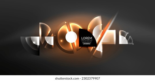 Abstract background glowing neon circles and lines with magic light effects. Hi-tech design for wallpaper, banner, background, landing page, wall art, invitation, prints, posters