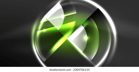 Abstract background glowing neon circles and lines with magic light effects. Hi-tech design for wallpaper, banner, background, landing page, wall art, invitation, prints, posters