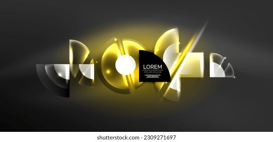 Abstract background glowing neon circles and lines with magic light effects. Hi-tech design for wallpaper, banner, background, landing page, wall art, invitation, prints, posters