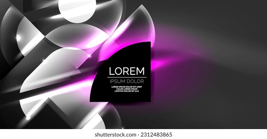 Resumen del fondo brillando los círculos de neón y líneas con efectos de luz mágicos. Diseño de alta tecnología para papel tapiz, banner, fondo, página de inicio, arte mural, invitación, impresiones, afiches