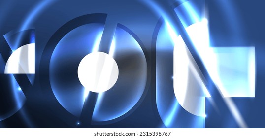 Abstract background glowing neon circles and lines with magic light effects. Hi-tech design for wallpaper, banner, background, landing page, wall art, invitation, prints, posters