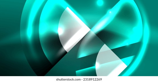 Abstract background glowing neon circles and lines with magic light effects. Hi-tech design for wallpaper, banner, background, landing page, wall art, invitation, prints, posters