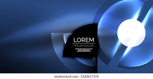 Abstract background glowing neon circles and lines with magic light effects. Hi-tech design for wallpaper, banner, background, landing page, wall art, invitation, prints, posters