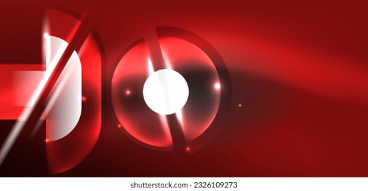 Abstract background glowing neon circles and lines with magic light effects. Hi-tech design for wallpaper, banner, background, landing page, wall art, invitation, prints, posters