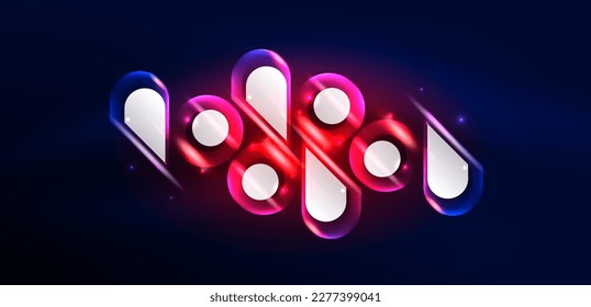 Abstract background glowing neon light geometric shapes. Space cosmic or magic energy vector wallpaper For Wallpaper, Banner, Background, Card, Book Illustration, landing page