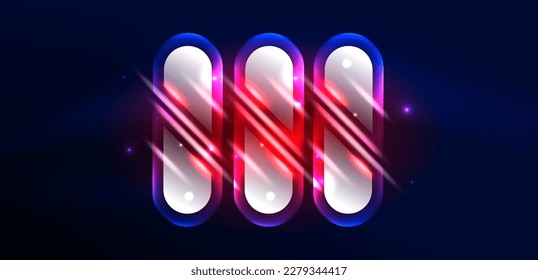 Abstract background glowing neon light geometric shapes. Space cosmic or magic energy vector wallpaper For Wallpaper, Banner, Background, Card, Book Illustration, landing page