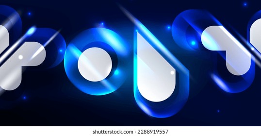 Abstract background glowing neon light geometric shapes. Space cosmic or magic energy vector wallpaper For Wallpaper, Banner, Background, Card, Book Illustration, landing page