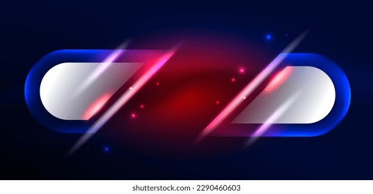 Abstract background glowing neon light geometric shapes. Space cosmic or magic energy vector wallpaper For Wallpaper, Banner, Background, Card, Book Illustration, landing page