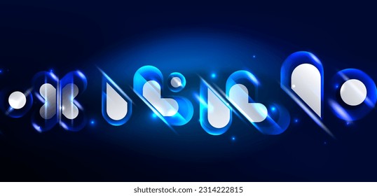 Abstract background glowing neon light geometric shapes. Space cosmic or magic energy vector wallpaper For Wallpaper, Banner, Background, Card, Book Illustration, landing page