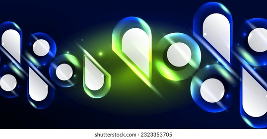 Abstract background glowing neon light geometric shapes. Space cosmic or magic energy vector wallpaper For Wallpaper, Banner, Background, Card, Book Illustration, landing page