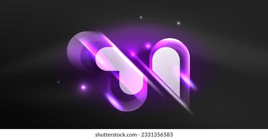 Abstract background glowing neon light geometric shapes. Space cosmic or magic energy vector wallpaper For Wallpaper, Banner, Background, Card, Book Illustration, landing page