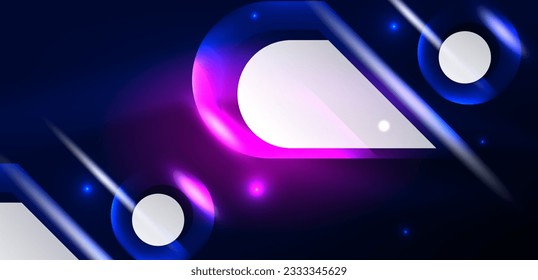 Abstract background glowing neon light geometric shapes. Space cosmic or magic energy vector wallpaper For Wallpaper, Banner, Background, Card, Book Illustration, landing page