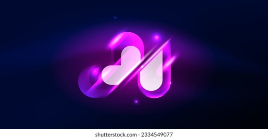 Abstract background glowing neon light geometric shapes. Space cosmic or magic energy vector wallpaper For Wallpaper, Banner, Background, Card, Book Illustration, landing page