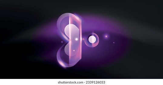 Abstract background glowing neon light geometric shapes. Space cosmic or magic energy vector wallpaper For Wallpaper, Banner, Background, Card, Book Illustration, landing page