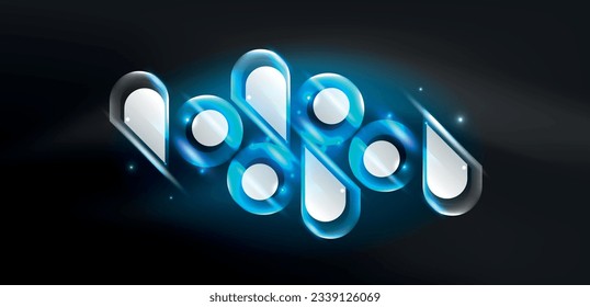 Abstract background glowing neon light geometric shapes. Space cosmic or magic energy vector wallpaper For Wallpaper, Banner, Background, Card, Book Illustration, landing page