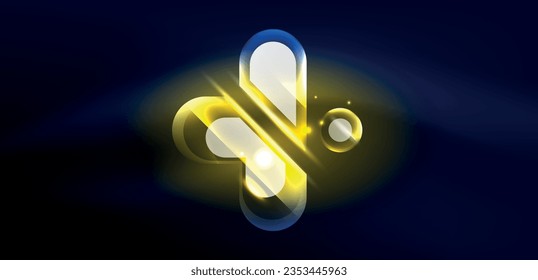 Abstract background glowing neon light geometric shapes. Space cosmic or magic energy vector wallpaper For Wallpaper, Banner, Background, Card, Book Illustration, landing page