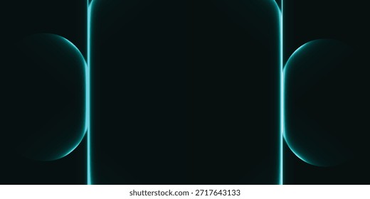 Abstrakter Hintergrund mit leuchtenden Neonlichtlinien, die ein futuristisches und minimalistisches Design auf dunklem Hintergrund schaffen, perfekt für Technologie und moderne Themen.