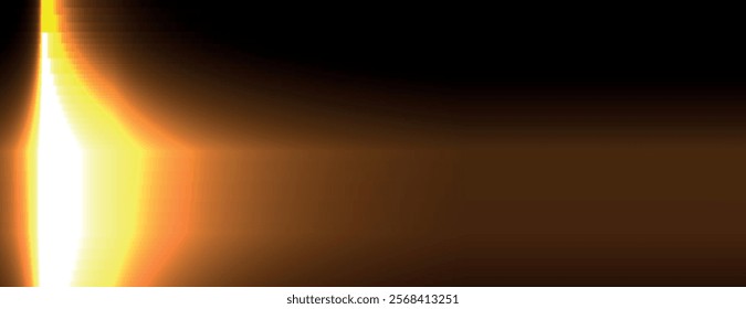 Abstract background with a glowing orange gradient. The background features a smooth, radiant orange light effect on a dark backdrop. Light leak background vector. Gold background.