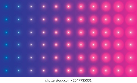 Abstrakter Hintergrund mit leuchtenden violetten und blauen Punkten, mit einem lebendigen Farbverlauf-Design und glatte Textur, Vektorgrafik.