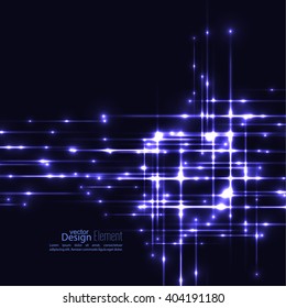 Abstract background with glowing rays intersecting.