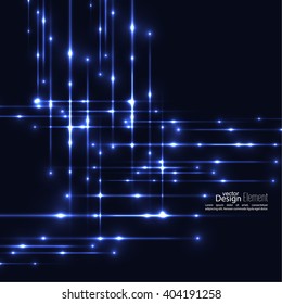 Abstract background with glowing rays intersecting. Futuristic techno design. 