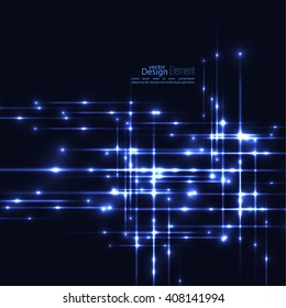 Abstract background with glowing rays intersecting. Futuristic techno design. 