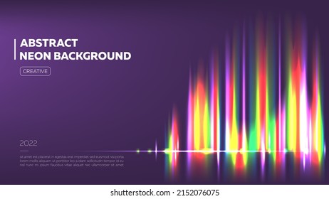 Abstract background with glowing refraction rays. Vector.