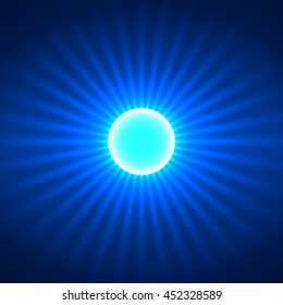 Abstract background with glowing sun rays