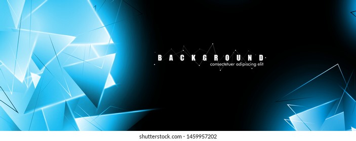 abstract background with glowing triangles that overlap in blue. vector illustration of eps 10