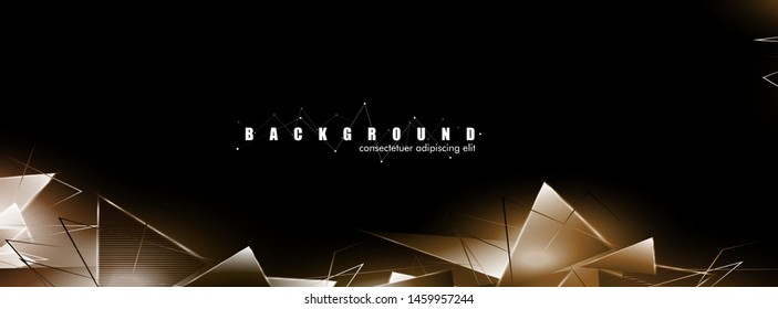 abstract background with glowing triangles that overlap. isolated black background. vector illustration of eps 10