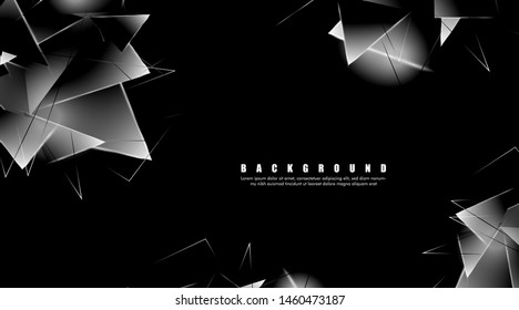 abstract background with glowing triangles that overlap. isolated black background. vector illustration of eps 10