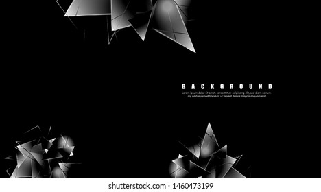 abstract background with glowing triangles that overlap. isolated black background. vector illustration of eps 10