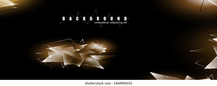 abstract background with glowing triangles that overlap. isolated black background. vector illustration of eps 10