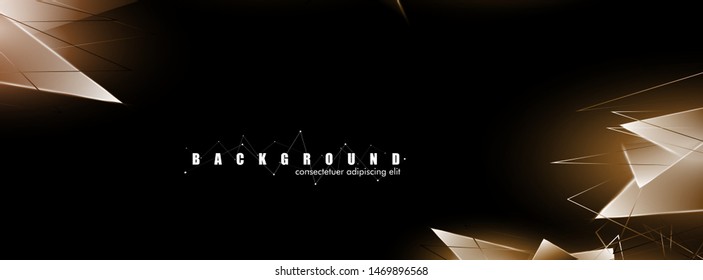 abstract background with glowing triangles that overlap. isolated black background. vector illustration of eps 10