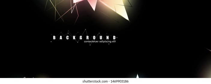 abstract background with glowing  triangles that overlap. isolated black background. vector illustration of eps 10