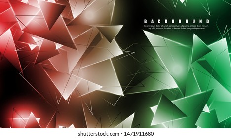 abstract background with glowing triangles that overlap. isolated black background. vector illustration of eps 10