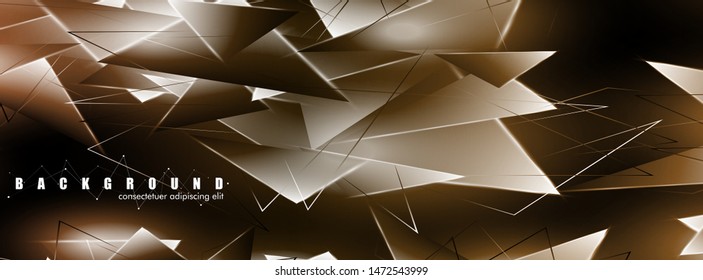 abstract background with glowing triangles that overlap. isolated black background. vector illustration of eps 10