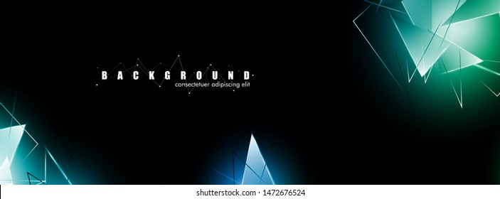 abstract background with glowing triangles that overlap. isolated black background. vector illustration of eps 10