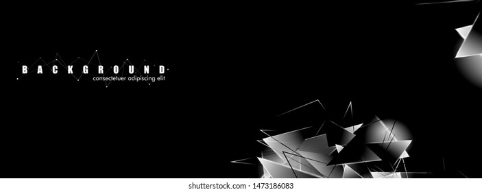 abstract background with glowing triangles that overlap. isolated black background. vector illustration of eps 10