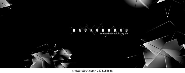 abstract background with glowing triangles that overlap. isolated black background. vector illustration of eps 10
